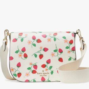 Kate Spade Madison Strawberry Vine Saddle Bag NEW Never used
